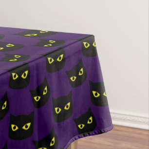 Black and purple cat Halloween pattern Bandanna Tablecloth
