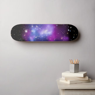 Black and Purple Celestial Space Photo Skateboard