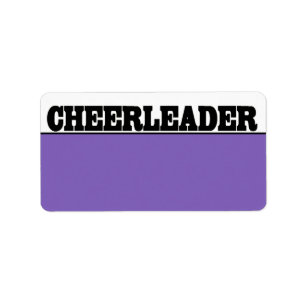 Black and Purple Cheerleader Name Stickers