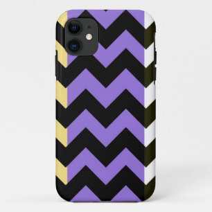Black and Purple Chevron Zigzap Pattern iPhone 11 Case