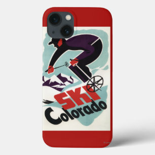 Black and Purple Clothed Skier iPhone 13 Case