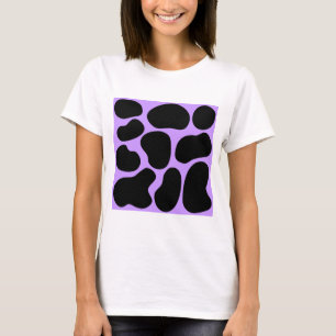 Black and Purple Cow Print Pattern. T-Shirt