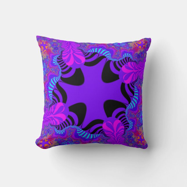 Black and Purple Cross Cushion (Front)