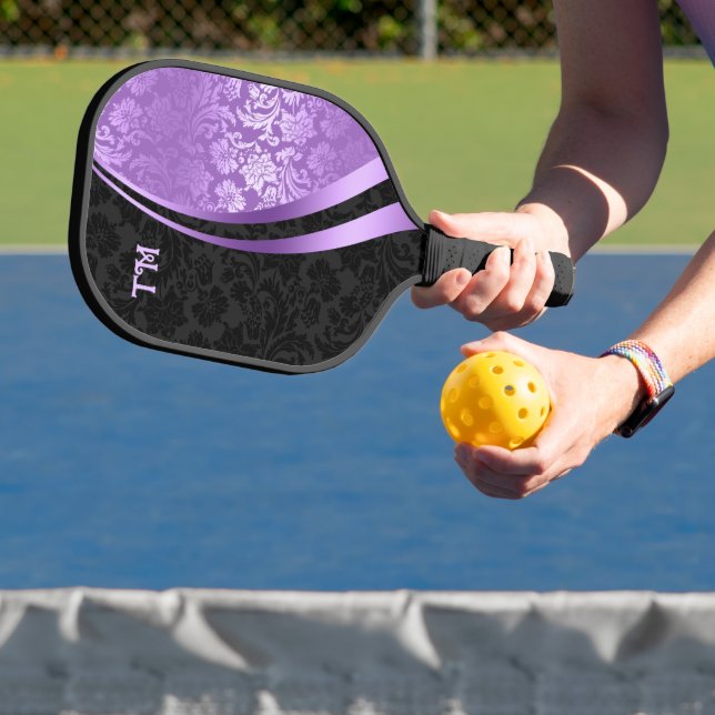 Black and purple damask pickle-ball paddle (Insitu)