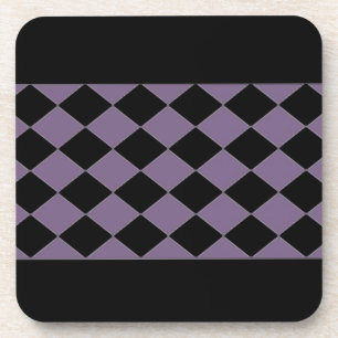Black and Purple Diamonds Coaster