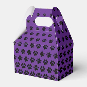 Black and Purple Dog Paw Print Pattern Custom  Favour Box