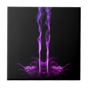 Black and Purple Dragon Smoke Ceramic Tile