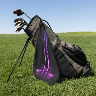 Black and Purple Dragon Smoke Golf Towel