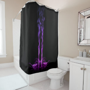 Black and Purple Dragon Smoke Shower Curtain