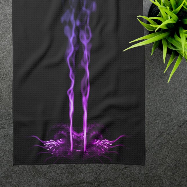 Black and Purple Dragon Smoke Tea Towel (Creator Uploaded)