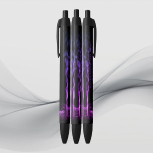 Black and Purple Dragon Smoke with Your Name Ink Pen