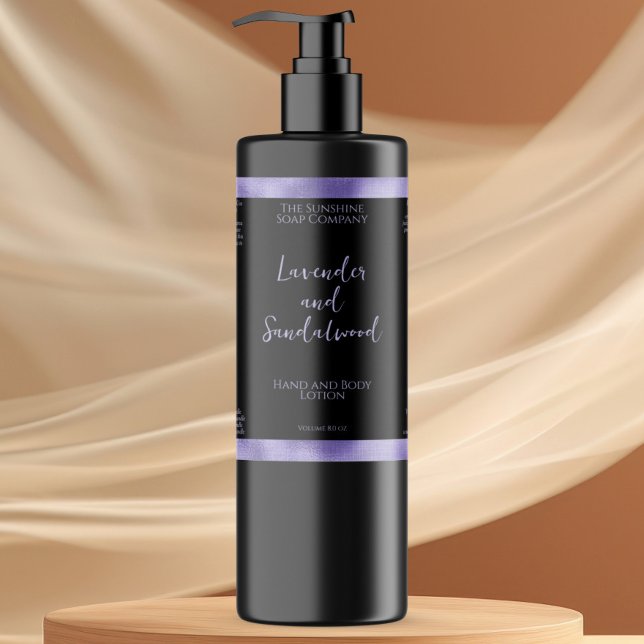 Black and purple faux foil cosmetics bottle label (Creator Uploaded)