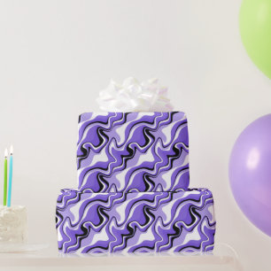 Black and Purple Fluid Abstract Wrapping Paper