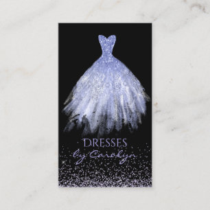Black and Purple Glittery Seamstress Business Card