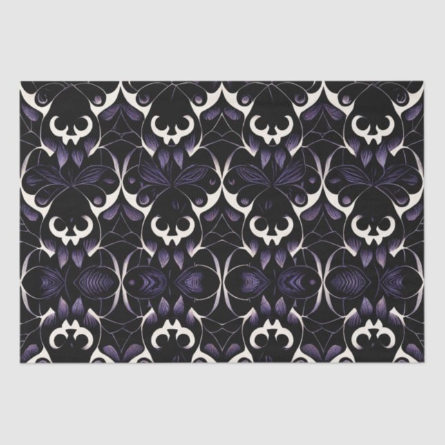 Black and Purple Gothic Pattern #2 | Tissue Paper (Front)