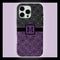 Black and Purple Gothic Spiderweb with Monogram