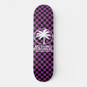 Black and Purple Gradient Chequered Skateboard