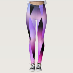 black and purple grey geometric cool Leggings