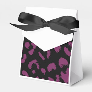 Black and Purple Leopard Pattern Favour Box