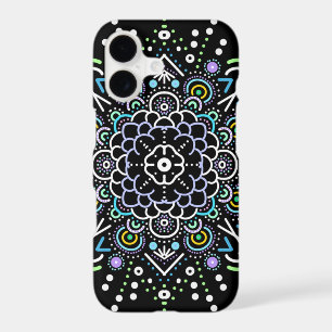 Black and Purple Mandala Abstract Colourful