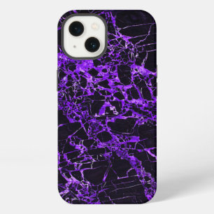 Black and Purple Marble, (Battery Charging) iPhone Case