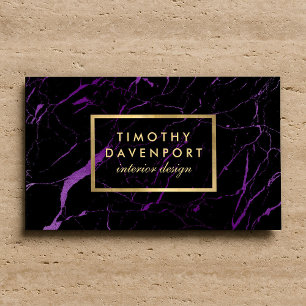 Black and Purple Marble Designer Business Card