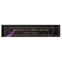 Black and Purple Marble Designer Nameplate