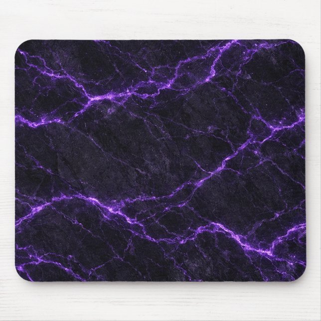 Black and Purple Marble Mouse Pad (Front)