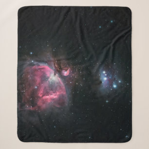 BLACK AND PURPLE NEBULA DIGITAL WALLPAPER SHERPA BLANKET