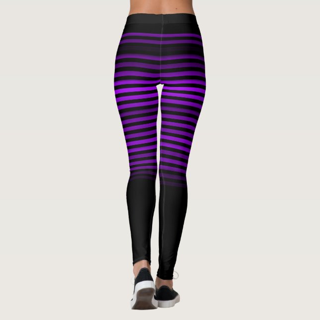 Black and purple or Custom Colour Striped Leggings (Back)