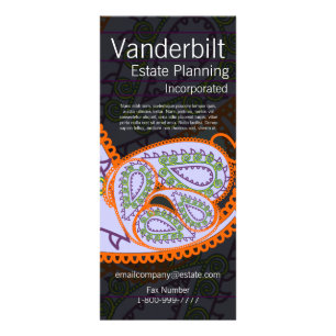 Black and Purple Paisley Rack Card
