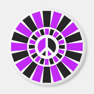 BLACK AND PURPLE PEACE SIGN MAGNET