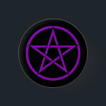 Black and Purple Pentacle Pentagram Button Badge<br><div class="desc">I believe that any of the Cheeky Witch range would make great Birthday,  Halloween or Yule gifts for a Pagan or Wiccan friend,  family member or loved one. Or maybe you would like to treat yourself? You may want to start a collection!</div>