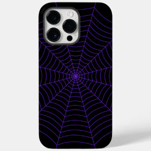 Black and purple spider web Halloween pattern Case-Mate iPhone 14 Pro Max Case
