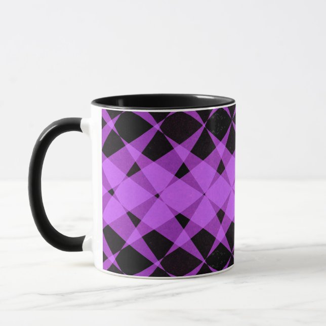Black and purple stars pattern mug (Left)