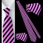 Black And Purple Striped Abstract Pattern Neck Tie<br><div class="desc">Black And Purple Striped Abstract Pattern Neck Tie.</div>