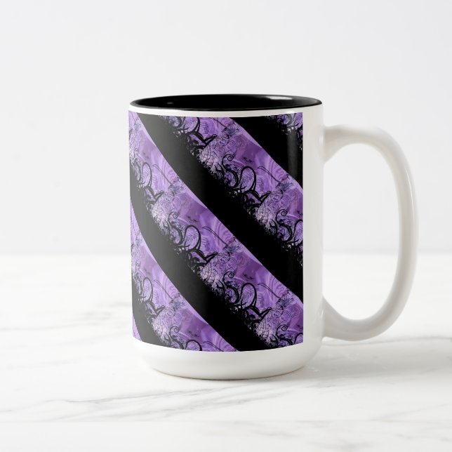 Black and Purple Striped Pattern Mug (Right)