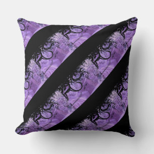 Black and Purple Tiled Pattern Pillow