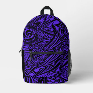 Black And Purple Tribal Abstract Printed Backpack