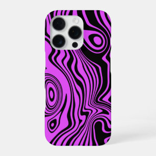 Black and Purple Waves Abstract Custom Colours iPhone 16 Pro Case