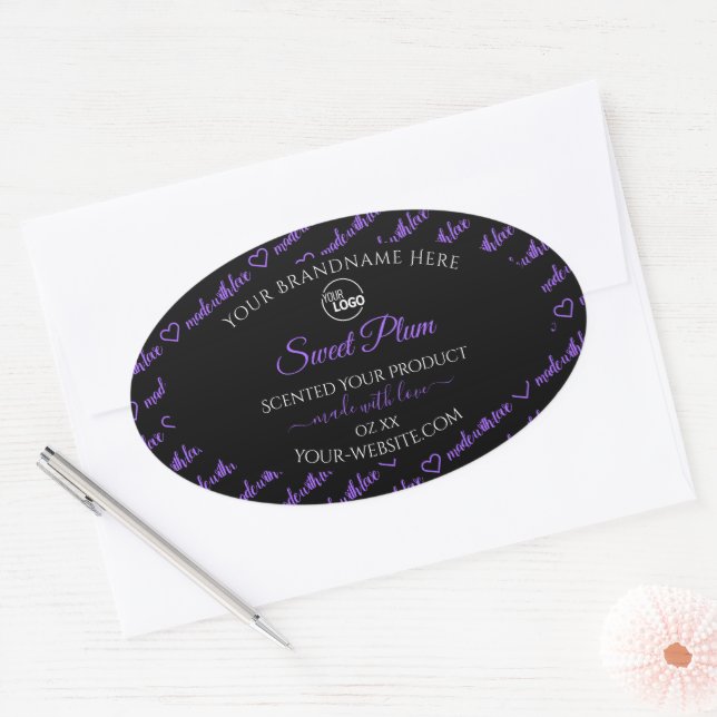 Black and Purple Word Cloud Product Labels Logo (Envelope)