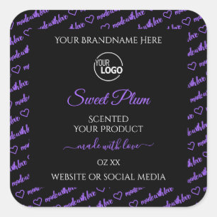 Black and Purple Word Cloud Product Labels Logo