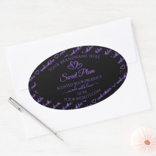 Black and Purple Words Cloud Product Labels Hearts