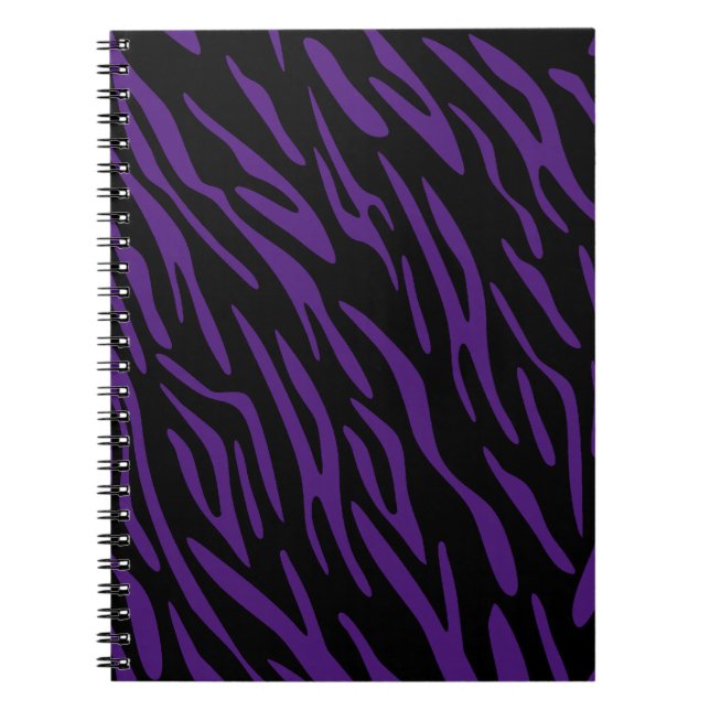 Black and Purple Zebra Stripe Spiral Notebook (Front)