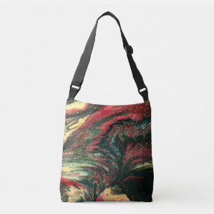 Black and Red Abstract Crossbody Bag