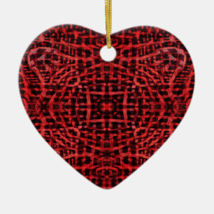 Black and red abstract pattern ceramic ornament