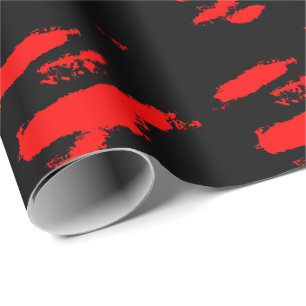 Black and Red Abstract Wrapping Paper