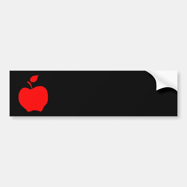 Black and Red Apple Bumper Sticker (Front)