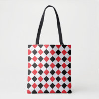 Black and Red Argyle Pattern    