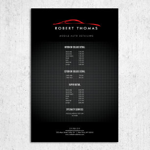 Black and Red Auto Detailing, Auto Repair Flyer